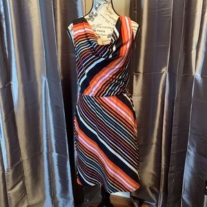Jonathan Martin S Multi-Striped Sleeveless Cowl Neck Dress